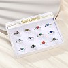 12Pcs Natural Red Jasper & Malachite & Synthetic Turquoise Finger Rings RJEW-Z087-01AS-1