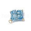 Natural & Synthetic Mixed Gemstone & Glass Seed Beaded Star Pendants PALLOY-MZ00691-5