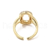 Brass Micro Pave Cubic Zirconia Open Cuff Rings RJEW-R146-17B-G-2