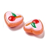 Handmade Lampwork Enamel Beads Heart with Cherry LAMP-V001-06A-3