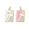 Real 18K Gold Plated Brass Micro Pave Cubic Zirconia Pendants KK-A209-18G-2