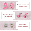 SUPERFINDINGS 60Pcs Breast Cancer Awareness Ribbon Enamel Pins JEWB-FH0001-40-6