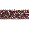 Transparent Electroplate Glass Beads Strands GLAA-F029-3mm-A05-1