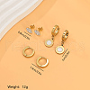 3 Pairs 304 Stainless Steel Flat Round Stud Earring Sets TZ7718-4-3