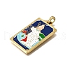 Tarot 304 Stainless Steel Enamel Pendants STAS-M119-07R-G-3