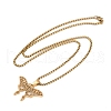 Hollow Out Butterfly 304 Stainless Steel Pendant Necklaces for Men Women NJEW-K283-24G-2