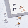 ANATTASOUL 12 Pairs 4 Colors Fashionable 304 Stanless Steel Rectangle Bar Stud Earrings for Men Woman EJEW-AN0003-67-7