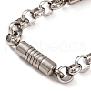 Tarnish Resistant 201 Stainless Steel Column Rolo Chain Bracelets BJEW-B078-75P-2