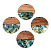Transparent Resin & Walnut Wood Pendants RESI-TAC0017-75-A02-1