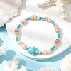 3Pcs Natural Freshwater Shell Beaded Stretch Bracelets BJEW-JB11804-4