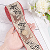 GOMAKERER 1 Roll Printed Polyester Imitation Burlap Ribbons OCOR-GO0001-08-5