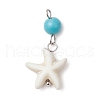 Dyed Round Synthetic Turquoise & Natural Mixed Shell Pendants PALLOY-JF03811-3