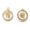 Brass Micro Pave Clear Cubic Zirconia Pendants X1-ZIRC-H107-01G-2
