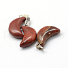Moon Natural Red Rainbow Jasper Pendants G-Q369-12-2