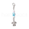 7Pcs Ocean Theme Alloy Charm & Glass Beads Pendant Decorations HJEW-JM03157-3