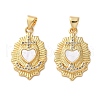 Brass Micro Pave Cubic Zirconia Pendants KK-U070-26G-02-1