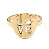 Ion Plating(IP) 304 Stainless Steel Word Love Adjustable Ring for Women RJEW-I097-01G-2
