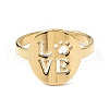 Ion Plating(IP) 304 Stainless Steel Word Love Adjustable Ring for Women RJEW-I097-01G-2