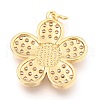 Brass Micro Pave Clear Cubic Zirconia Pendants KK-I683-05E-2