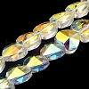 Electroplate Transparent Glass Beads Strands GLAA-C029-04-2