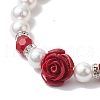 Shell Pearl Beaded Bracelets BJEW-JB10704-3