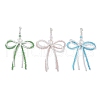 Bowknot Glass Beaded Pendant Decoration HJEW-TA00232-1