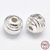 Fancy Cut 925 Sterling Silver Round Beads STER-F012-10-3