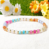 Bohemian Style Natural Aquamarine & Flower Amazonite & Ruby & Amazonite & Rose Quartz & Aventurine Column Beads Stretch Bracelets for Women QH3798-2