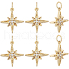 Beebeecraft 10Pcs Brass Micro Pave Grade AAA Cubic Zirconia Pendants ZIRC-BBC0002-61G-1