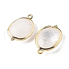 Natural Quartz Crystal Rock Crystal Faceted Oval Connector Charms G-H323-02G-07-2