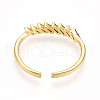 Brass Micro Pave Cubic Zirconia Cuff Rings for Women KK-T070-109-3