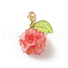 Flower Glass Pendant Decoration HJEW-TA00286-02-1