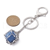 304 Stainless Steel Braided Macrame Pouch Empty Stone Holder for Keychain KEYC-JKC00530-02-3