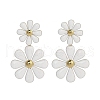 304 Stainless Steel Dangle Stud Earrings EJEW-C140-01G-1