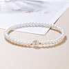 Plastic Pearl Round Beaded Stretch Bracelets for Women WGC81DB-26-1