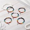 Chakra Theme Gemstone & Synthetic Hematite Beaded Stretch Bracelets for Women BJEW-JB09277-2