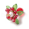 Glass with Round Shell Pearl and Acrylic Charms Pendants PALLOY-MZ00647-5