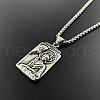 Vintage Stainless Steel Dual-sided Buddha Pendant Necklaces GQ0309-2