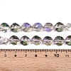 Electroplate Transparent Glass Beads Strands EGLA-N017-01D-4