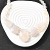 Natural White Agate Faceted Bib Graduated Beaded Necklaces for Women NJEW-B128-01J-1