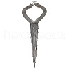 Alloy Crystal Rhinestone Tassel Long Necklaces for women FS-WG8A591-03-2