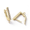 Brass Micro Pave Cubic Zirconia Hoop Earring Findings with Latch Back Closure ZIRC-G158-10G-2