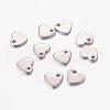 Original Color Blacnk Stamping Tag Heart Charms 304 Stainless Steel Pendants X-STAS-Q112-2