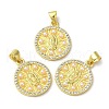 Rack Plating Brass Cubic Zirconia Pendants KK-Q771-02G-2