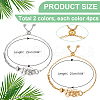   8Pcs 2 Style Adjustable 304 Stainless Steel Slider Bracelet Making AJEW-PH0011-83-5
