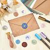 Brass Wax Seal Stamps with Wood Handle AJEW-WH0412-0166-4