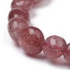 Natural Strawberry Quartz Stretch Beaded Bracelets BJEW-K213-C12-3