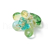 Brass Glass Flowers Pendants PALLOY-MZ00630-03-4