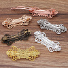 Brass Filigree Hair Barrette OHAR-PW0001-206AB-2