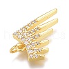 Brass Micro Pave Clear Cubic Zirconia Pendants ZIRC-Z008-33G-3